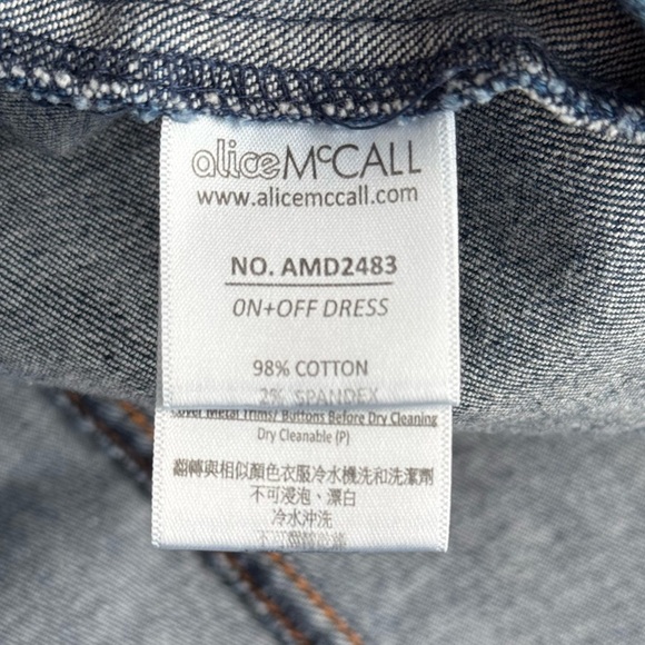 Alice McCall Revolve On and Off Jean Denim Mini Dress US 6 Stretch Square Neck - Picture 12 of 16